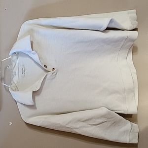 Madewell Women's Ottoman Jacquard Polo Top with flower buttons.  Small